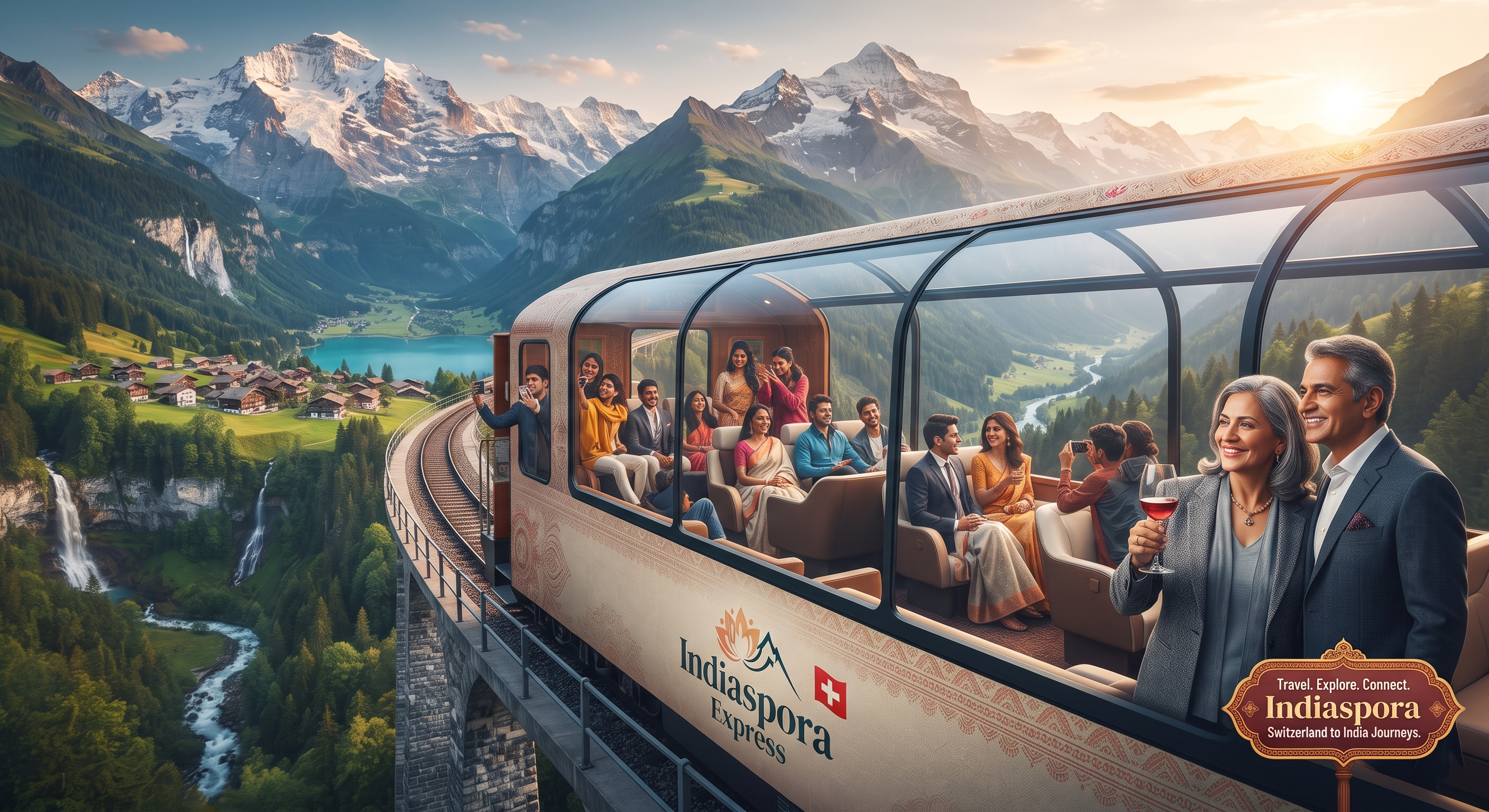 Indiaspora Express — Indians enjoying a panoramic Swiss Alps train journey